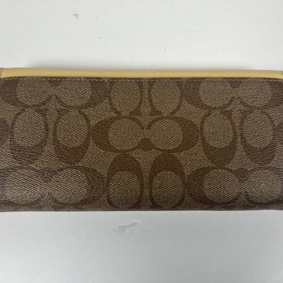 Coach Slim Envelope Wallet In Signature Canvas Color Yellow-CHW0001 - Picture 2 of 7